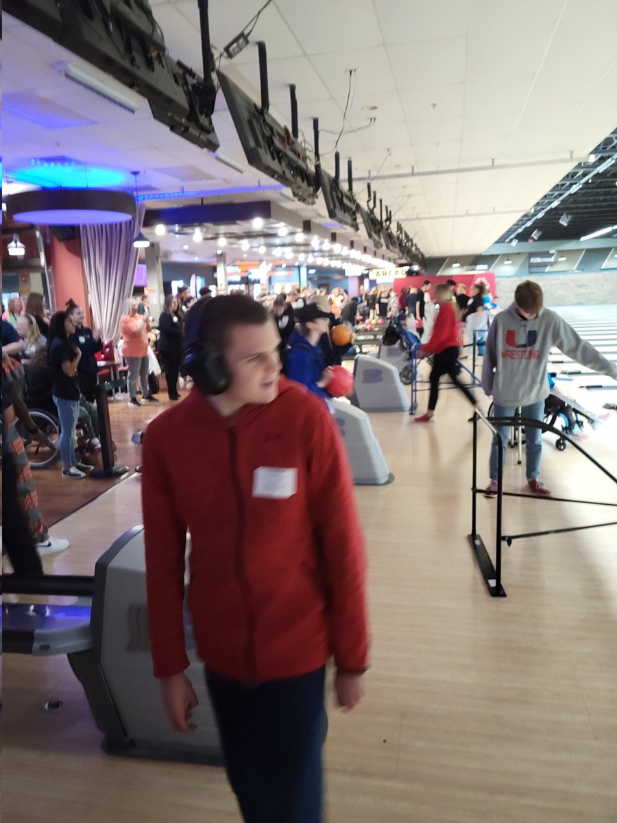 UHSPhysicalEd's tweet photo. Let's go Jhawks! Special Olympics Regional Bowling is underway! Our very own Guillermo had the honor of leading the Special Olympic  oath! He did a fantastic job!
#PEOPELPE https://t.co/eOql0waJBJ