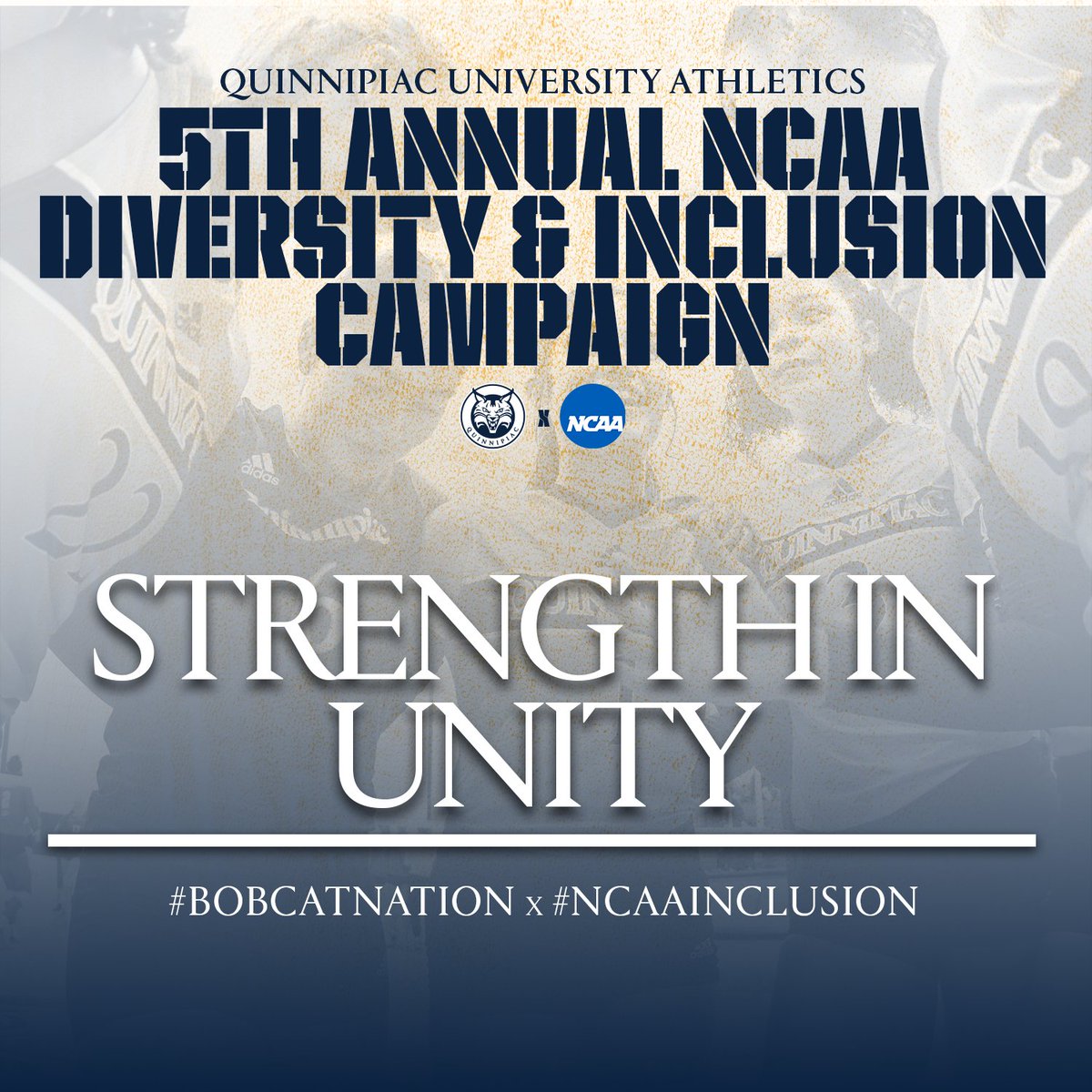 We are stronger together, #BobcatNation! 

On Day 3, the final day of the NCAA Diversity and Inclusion Campaign, we are highlighting the importance of community and action. 

How will you move forward to champion diversity/inclusion efforts?

<a href="/QuinnipiacSAAC/">Quinnipiac SAAC</a> | #NCAAInclusion
