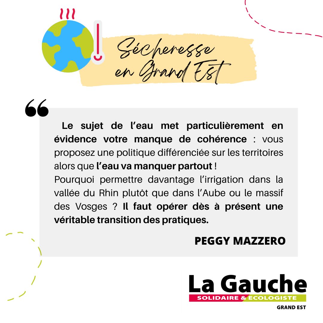 GaucheGrandEst's tweet photo. 🌍Retrouvez l'intervention de Peggy Mazzero concernant le plan sécheresse 
🎬 https://t.co/YpQNB82Qly
#SPOct22 #GrandEst #environnement #eau #transition https://t.co/DuMHEPDTlT