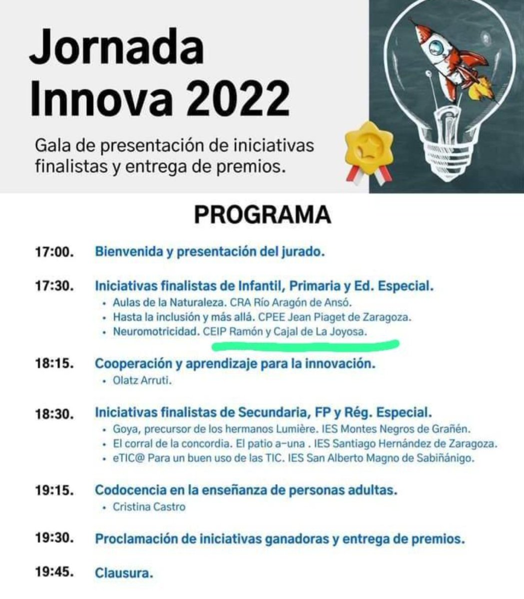 CeipRyCJoyosa's tweet photo. Mañana estaremos junto al @CEEJeanPiaget y el @CraRioAragon de #Ansó en la gala de finalistas de #Innova2022 organizada por el sindicato @anpearagon presentando nuestro proyecto de #Neuromotricidad y aprendiendo de nuestros compañeros de otros centros. Gracias por la confianza https://t.co/oxUf03S7xO