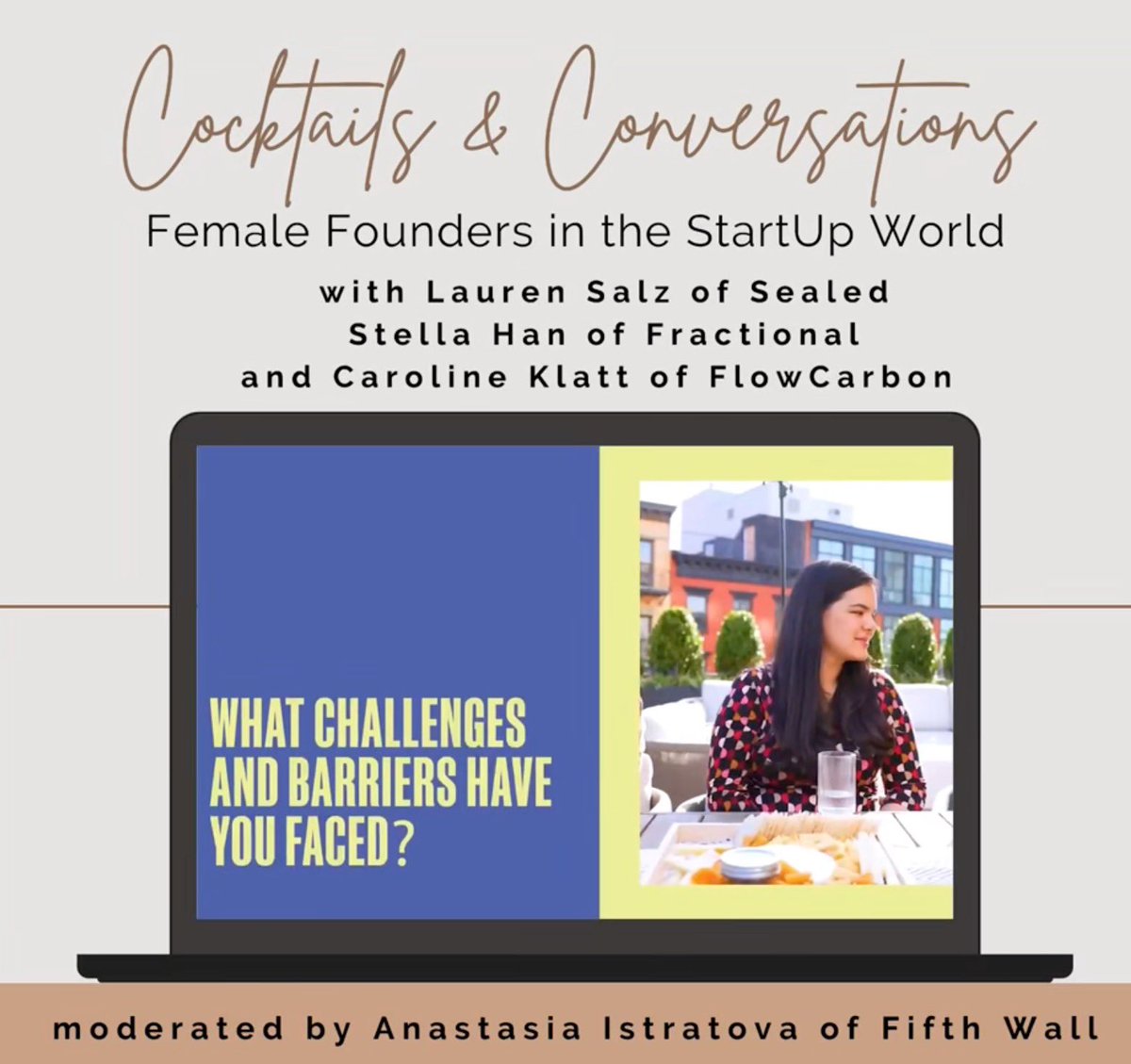 Thanks to <a href="/fifthwallvc/">Fifth Wall</a> for this great discussion about #femalefounders in #startups and the ways ㏌ which we can all continue to make space — including #venturecapitalists responding to cold emails from those that don’t have connections to start. 

Watch: tinyurl.com/FWFemFndrs