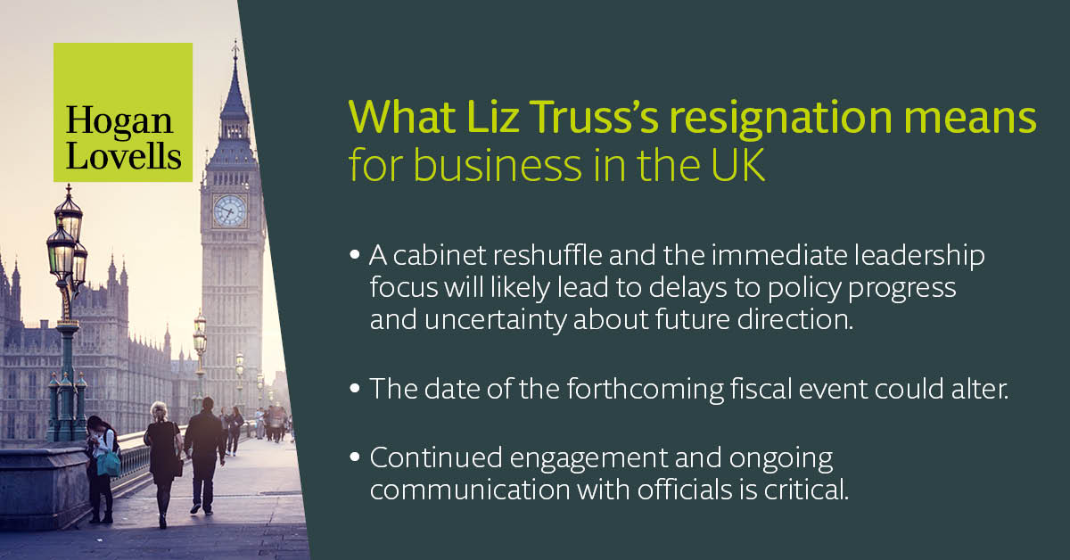 In light of Liz Truss’s resignation as Prime Minister of the UK, Public Law and Policy Partner Charles Brasted (<a href="/publiclawguru/">Charles Brasted</a>) and Director of Government Affairs and Chair, UK2030, Robert Gardener share their insights into what this means for business.

#UK2030 #UKGovernment