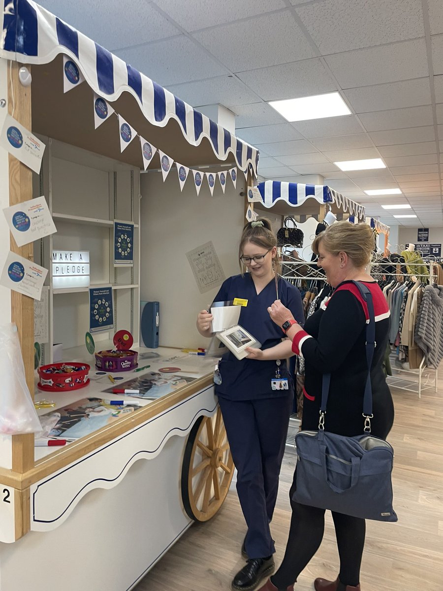RebeccaDentonS3's tweet photo. This week we celebrated National Infection Prevention and Control week. The team were in the concourse recapping with staff about Bare Below Elbows and Environmental cleanliness @NTeesHpoolNHSFT @InfecNTH #InfectionPrevention #infectioncontrolweek #bbe https://t.co/1alXGuZtx2