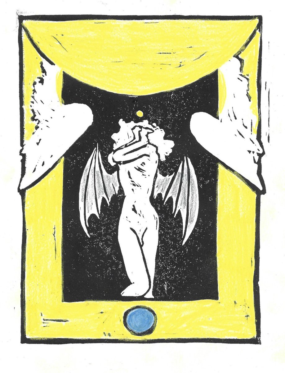 julazarus's tweet photo. fallen angel block print https://t.co/9t1ydyyvP5