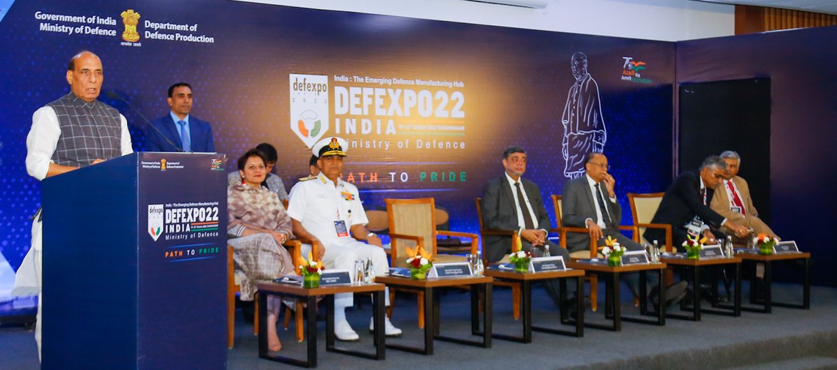 PRODefDehradun's tweet image. UIBC-Society of Indian Defence Manufacturers seminar at #DefExpo2022: RM Shri @rajnathsingh invited US companies to set up manufacturing units in India &amp;amp; develop technology collaborations to create a global supply chain free from vulnerabilities.