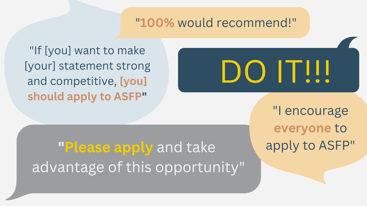 🚨LAST DAY TO SUBMIT YOUR PERSONAL STATEMENT TO ASFP🚨 If you are on the fence about submitting, heed the advice of previous applicants: JUST DO IT!!! Submission portal closes at 9pm ET/6pm PT TONIGHT. forms.gle/4PRVGm6GmYNx4y…