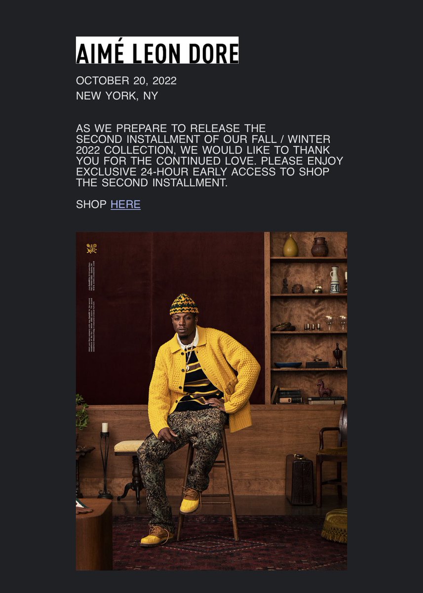 Heat4Feet's tweet photo. Aime Leon Dore FW22 Collection Second Installment Early Link is now available.

First timers must Follow, Favorite &amp; RT this tweet, then dm for link.

Return shoppers Favorite, RT, &amp; reply to pinned tweet (If you haven’t already) before DMing for link.

Cheers! https://t.co/MvhDYZJSmx