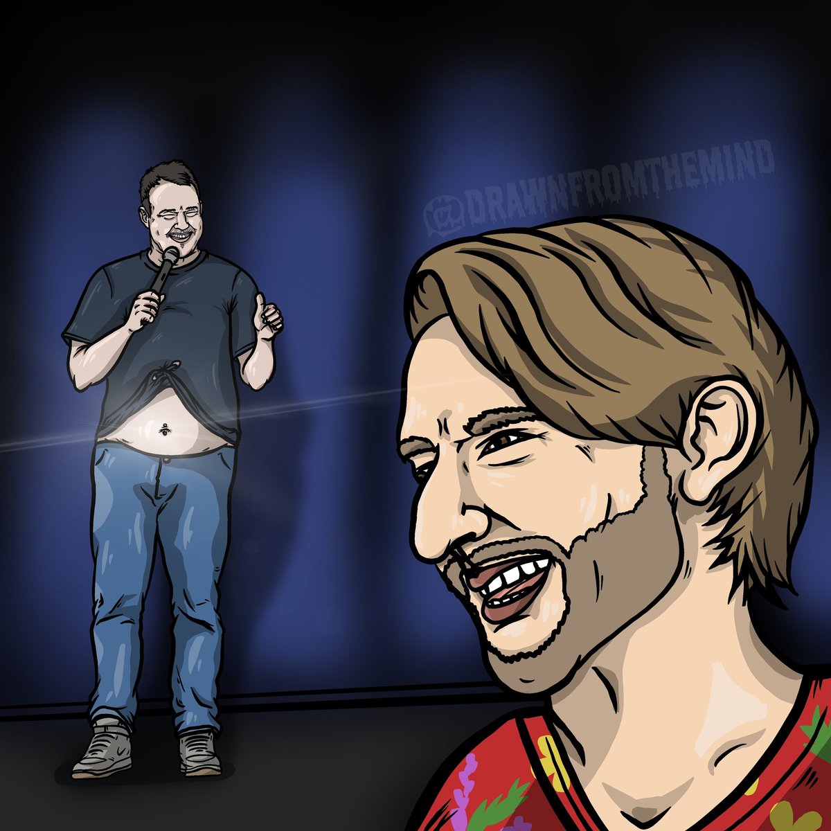 DFTMNCB's tweet image. *moontower in the real belly room*

Next time @Shanemgillis wins a case race he should join @jeremiahstandup mother in the belly button adornment club 

#dftmncb #drawnfromthemind #standuponthespot #moontowercomedy #jeremiahwatkins #shanegillis #ccc #comedycontentcollective