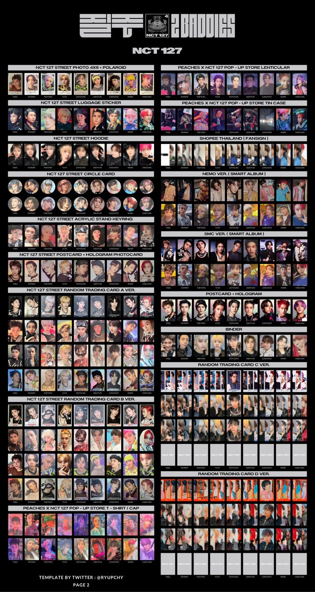 2 BADDIES - NCT 127 🏁 FULL photocard template update : 20/10/2022