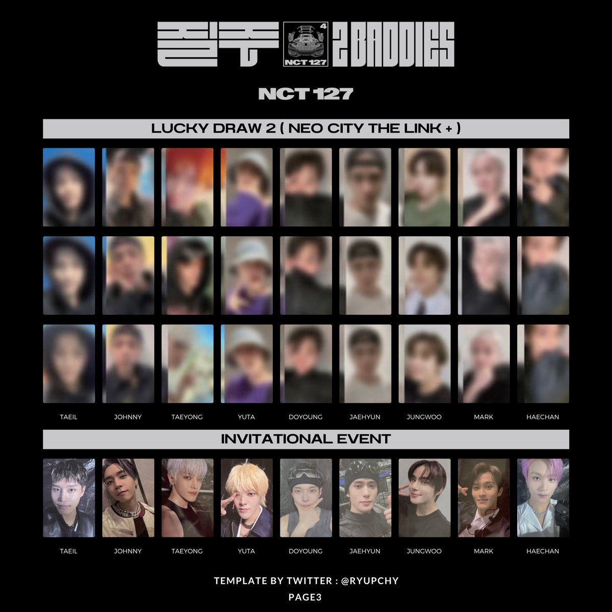 2 BADDIES - NCT 127 🏁 FULL photocard template update : 20/10/2022