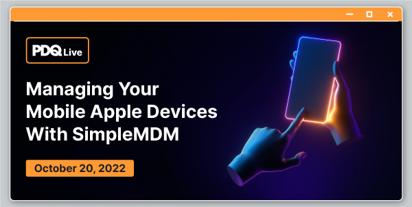 pdqdeploy's tweet image. PDQ LIVE starting soon! Managing mobile Apple devices has been known to cause varying degrees of IT trauma. Join our IT experts today and learn how to make it trauma free with SimpleMDM @simplemdm 9:00 AM PT - 12:00 PM ET hubs.ly/Q01q9FLF0