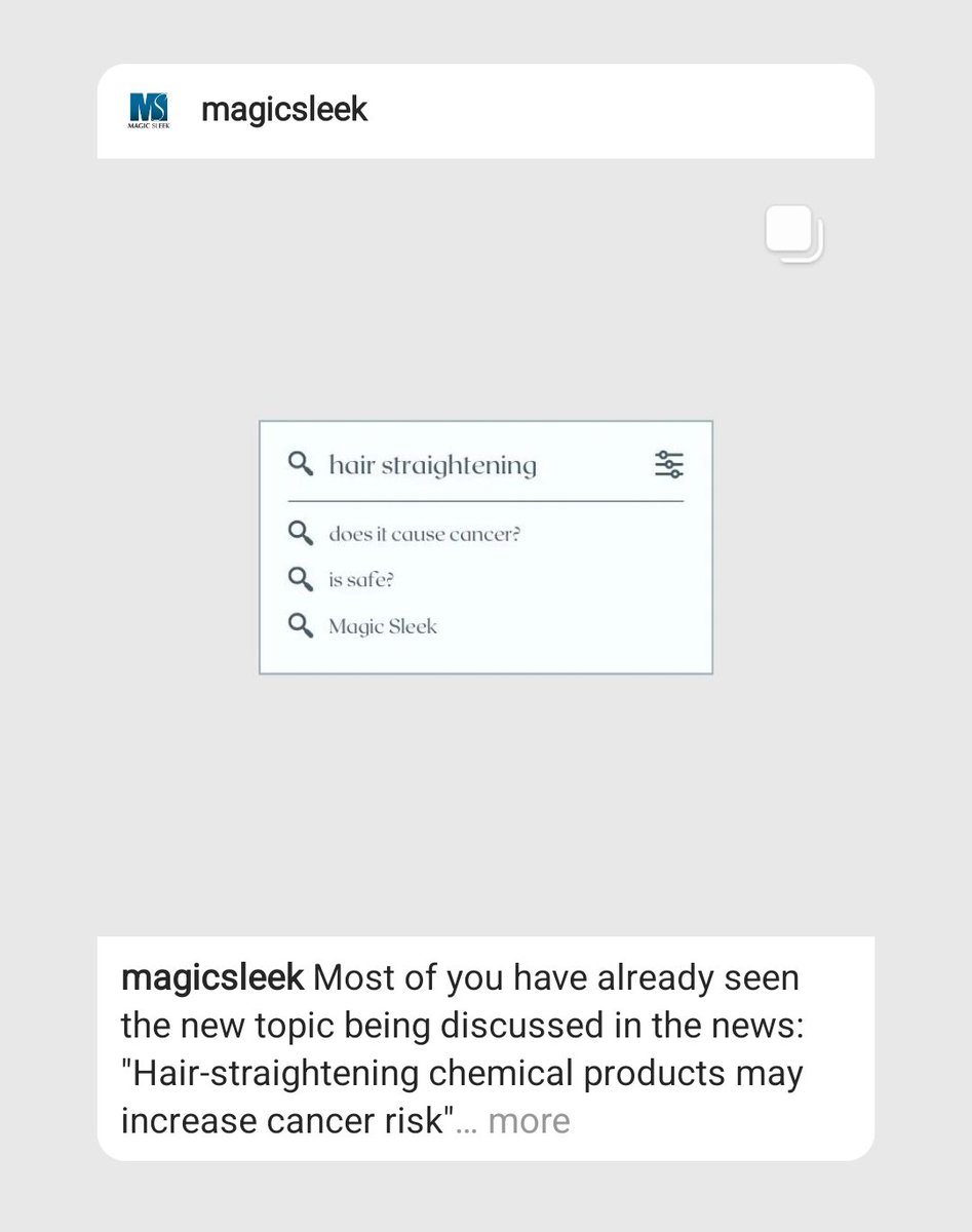 Most of you have already seen the new topic being discussed in the news: "Hair-straightening chemical products may increase cancer risk". We are make a post with information about why Magic Sleek is different from other hair-straightening systems.
shorturl.at/uBISZ