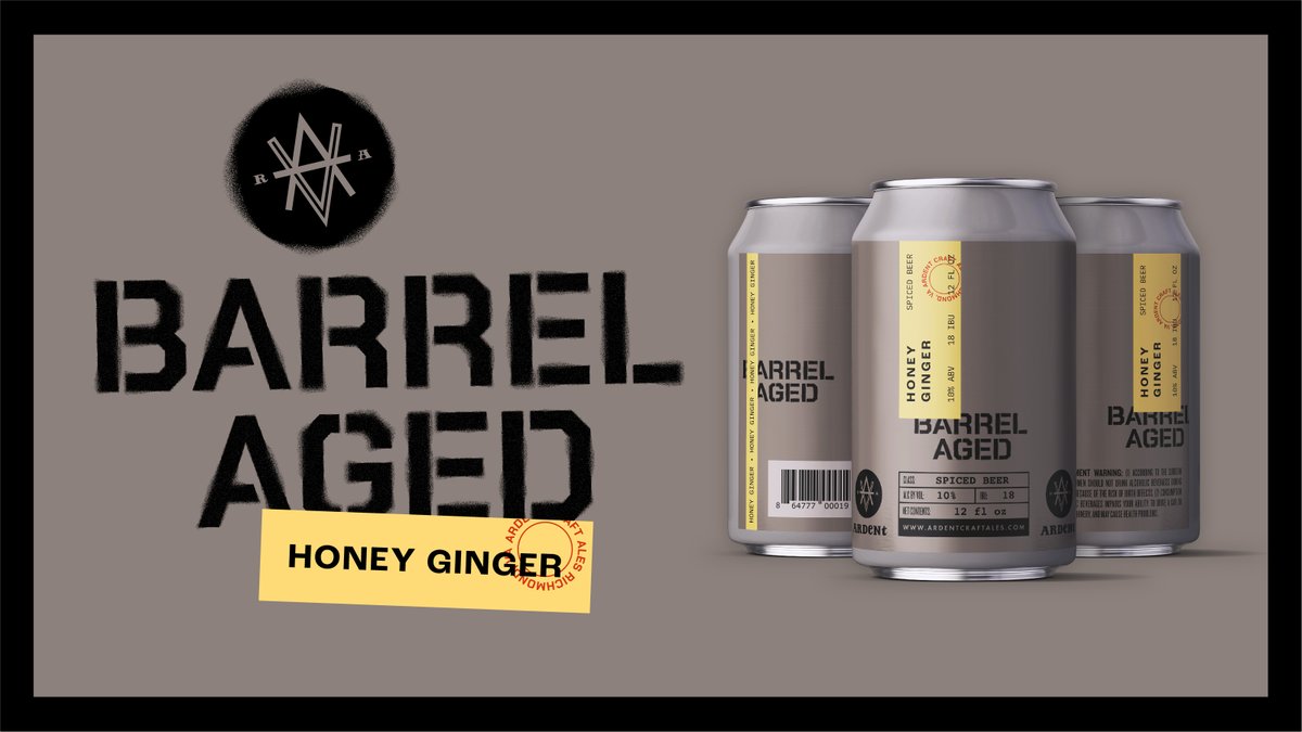 ArdentCraftAles's tweet photo. 🍯 We pulled off a batch of Honey Ginger to age in Kentucky bourbon barrels this summer, layering bourbon and vanilla notes on top of honey sweetness and ginger spice.

This big beer is an amped up version of our seasonal Honey Ginger that’s a limited released just once a year! https://t.co/j7AFIYU3sE