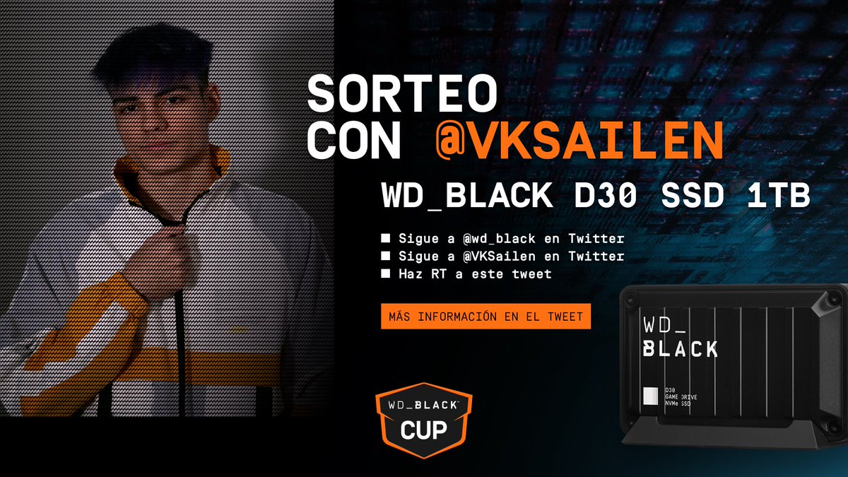 VKSailen's tweet image. 🚨SORTEO🚨

Para celebrar la Copa WD_Black sorteamos esta pedazo de SSD!!WD_BLACK D30 de 1TB

Requisitos para participar:
1️⃣Follow a @wd_black y @VKSailen 
2️⃣ RT a esta publicación 

El 5 diremos los ganadores en stream!