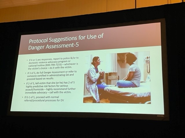 TheCAOG's tweet image. C Guille @muschealth Intimate partner violence and its sequelae. #IPV Amygdala activates in stress. Brain development in #Trauma  is more focused on survival than cognition. Many reasons for #WhyIStayed. Danger Assessment-5 as a tool. #CAOG2022 1/2