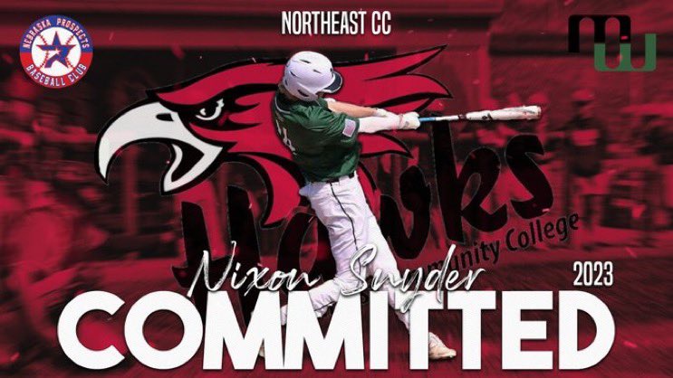 I am extremely excited to announce my commitment to Northeast CC to continue my athletic and academic career. I would like to thank my family, coaches and friends for all of their support and help along the way. #gohawks 🦅 <a href="/MWCatsBaseball/">Millard West Baseball</a> <a href="/Prospects_NE/">Nebraska Prospects Baseball Club</a> <a href="/MarcusClapp/">Marcus Clapp</a>