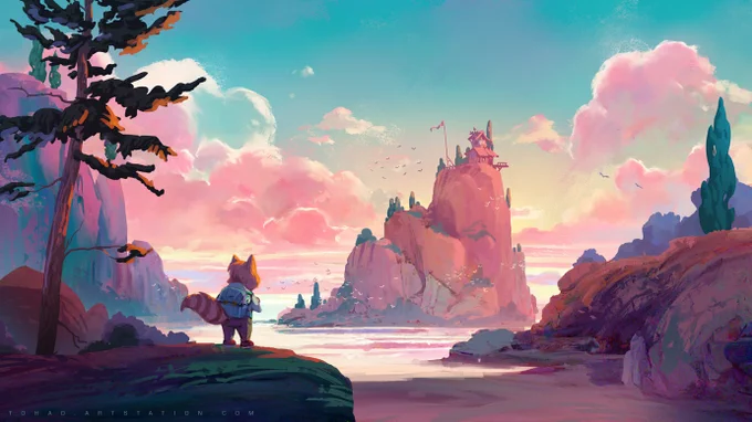 Portfolio update : The Cypress CliffIllustration made for the exhibition "Art Ex Machina" by  at  