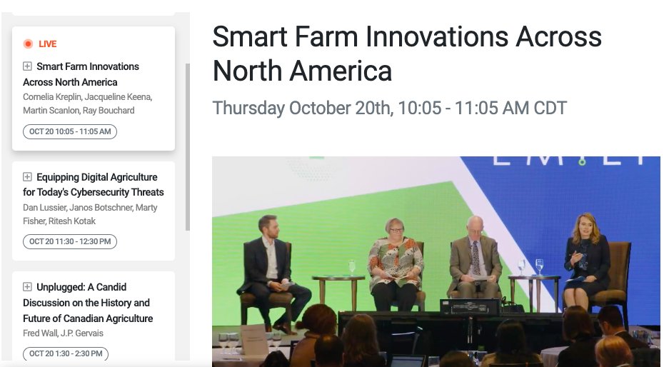 EMILICanada's tweet photo. We're ready to discuss Smart Farm Innovations Across North America with...

🚜 Cornelia Kreplin, @AgriCanadian
🚜 Jacqueline Keena, @EMILI_Canada
🚜 Kolby Nichol, @EMILI_Canada
🚜 Martin Scanlon, @UM_agfoodsci 

#AgEnlightened2022 #CdnAg https://t.co/v3QZB0DY1t