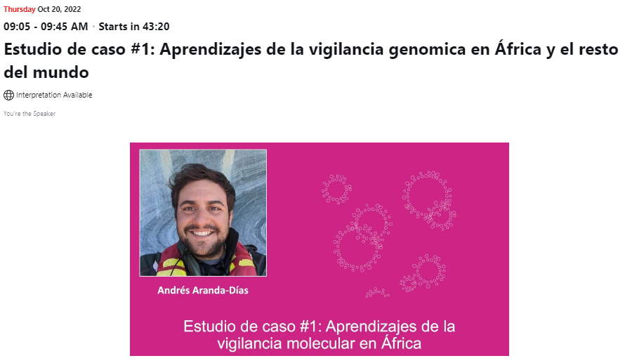 Pronto estare hablando sobre nuestra experiencia @czbiohub y @EPPIcenter_UCSF en vigilacia genomica. Muy feliz de escuchar a colegas en Latino America durante estos 3 dias pensando en las Prioridades para la Proxima Pandemia. @IGHSatUCSF bit.ly/3C6lx2b