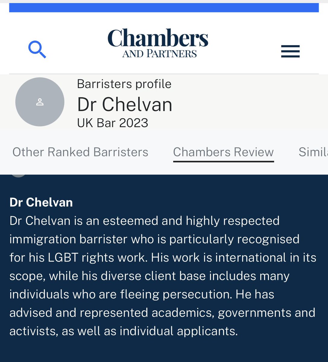 S_Chelvan's tweet photo. Thank you @ChambersGuides for the #ImmigrationBar ranking for 2023 - very grateful for the very kind testimonials from my fellow practitioners https://t.co/gdStbeRWv4 @33BedfordRow ππΎ #Humblebrag donation to @BillableHour16 β
@SeanJonesKC https://t.co/4NLwrYEc4q https://t.co/kdHpLx1KpY