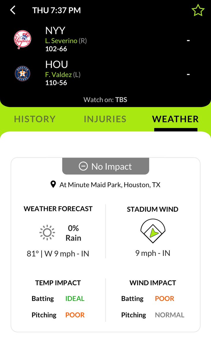 The weather will have no major impact on tonight's Game 2 of the series. ⚾ Who's your take tonight? 👉 DOWNLOAD APP for all features! 👉 📲 bit.ly/3SAm3wr #WorldSeries #MLBPicks #MLBBaseball #FreePicks