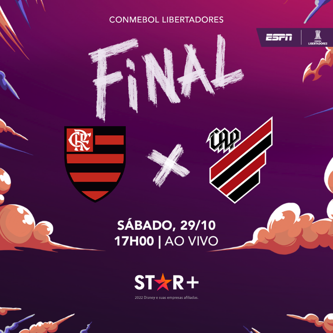 NfRepay's tweet photo. Veja ao vivo à final do torneio mais importante da América entre Flamengo e Athletico-PR.  #FinalDaLibertaNoStarPlus https://t.co/I3E51cD8AC