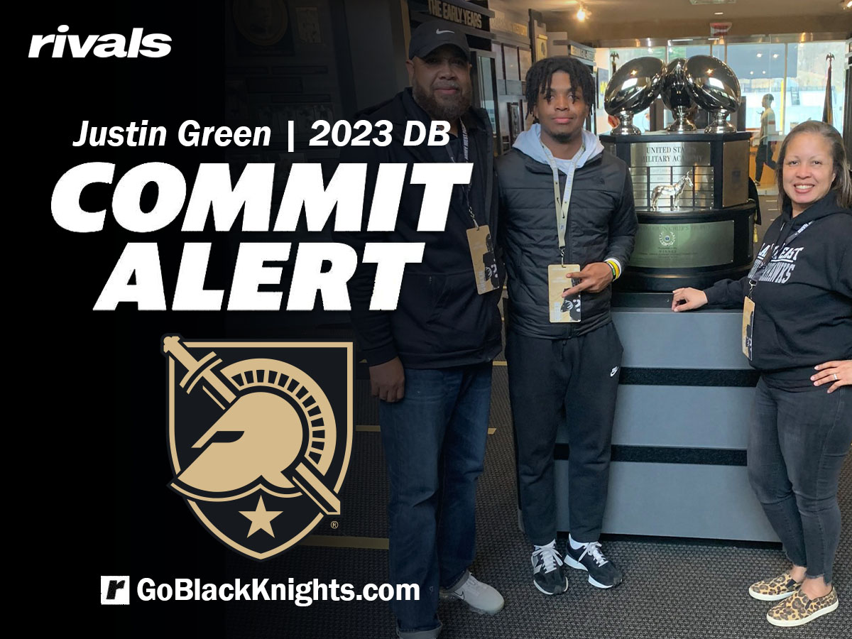 🚨Exclusive GBK #ArmyFootball Commitment Alert🚨 

DB Justin Green joins the Army Black Knights’ 2023 recruiting class

<a href="/GoBlackKnights/">#GoBlackKnights</a> <a href="/Rivals/">Rivals</a> #GoArmyBeatNavy

Exclusive Update &amp; Highlights: bit.ly/3gnTW5s