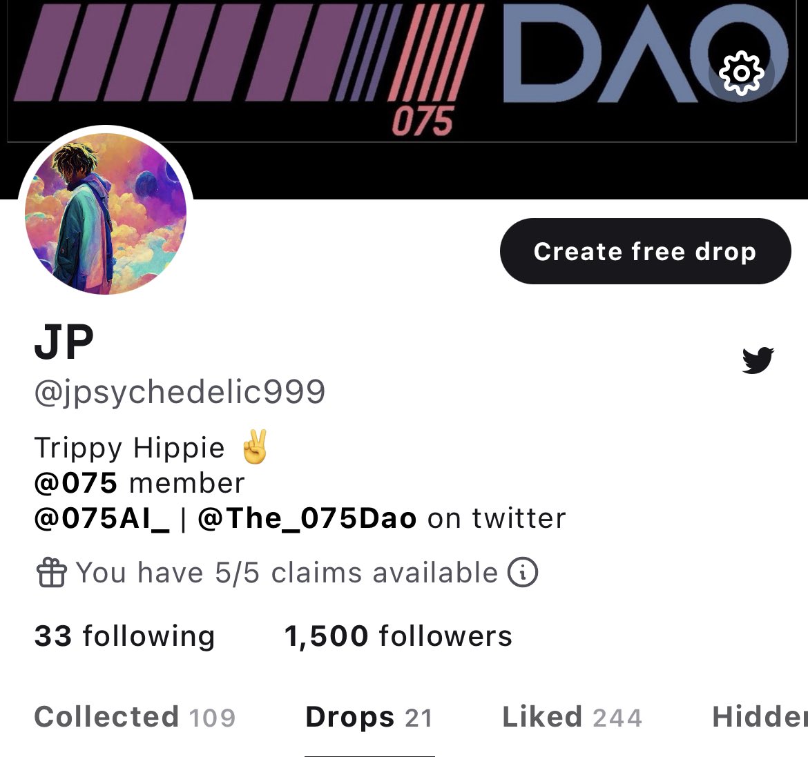 jpsychedelic369's tweet photo. Joined the 1500 club just slightly after making this account 1 month ago on @Showtime_xyz . It’s crazy to see everything playing out. Much love to all the supporters 🖤 let’s see where we are in at year ✌️🫡 @075AI_ @The_075DAO @AlexMasmej @KosiAnyaegbuna https://t.co/SPau6KCt7S