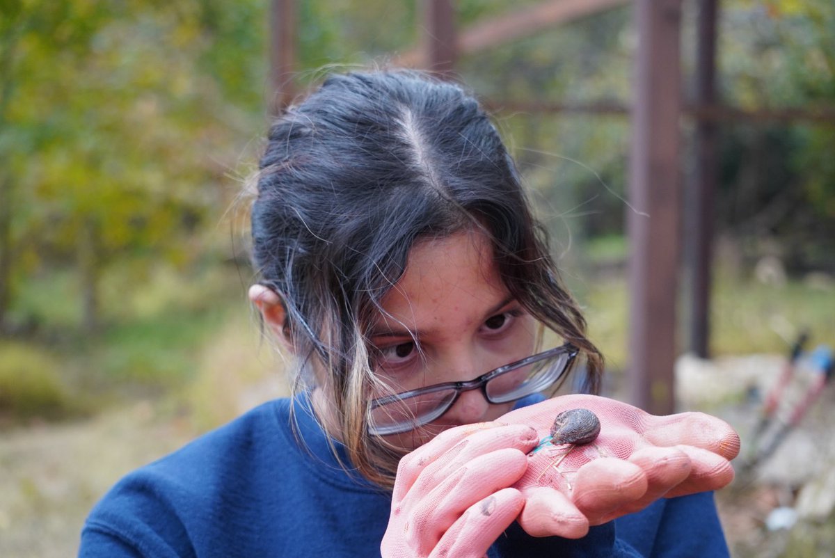 EarthCC's tweet image. Friends come in all shapes and sizes!…and…textures? 😂 Cadet Carbajal with a slug she found while cleaning up at our Laurel campus.