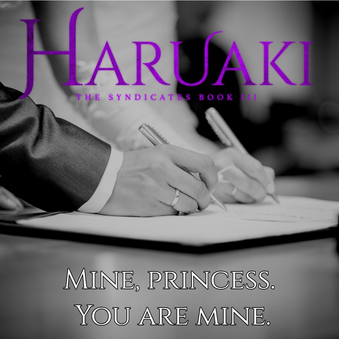 Haruaki book 3 in the Syndicates
Available now: amzn.to/3xsEoQX

When I’m presented for a marriage contract, I feel like
an animal being led to auction.
Until I meet him.
He is supposed to be the enemy, so why does he feel
like my salvation?