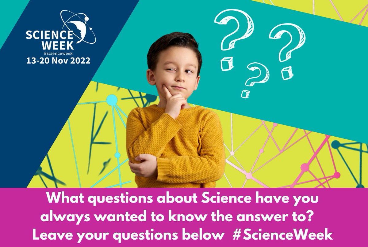 For Science Week 2022, we want to hear your questions about all things science! We'll pick a handful of questions and answer them live during #ScienceWeek Be as imaginative as you like, and drop your questions below this tweet👇 @scienceirel