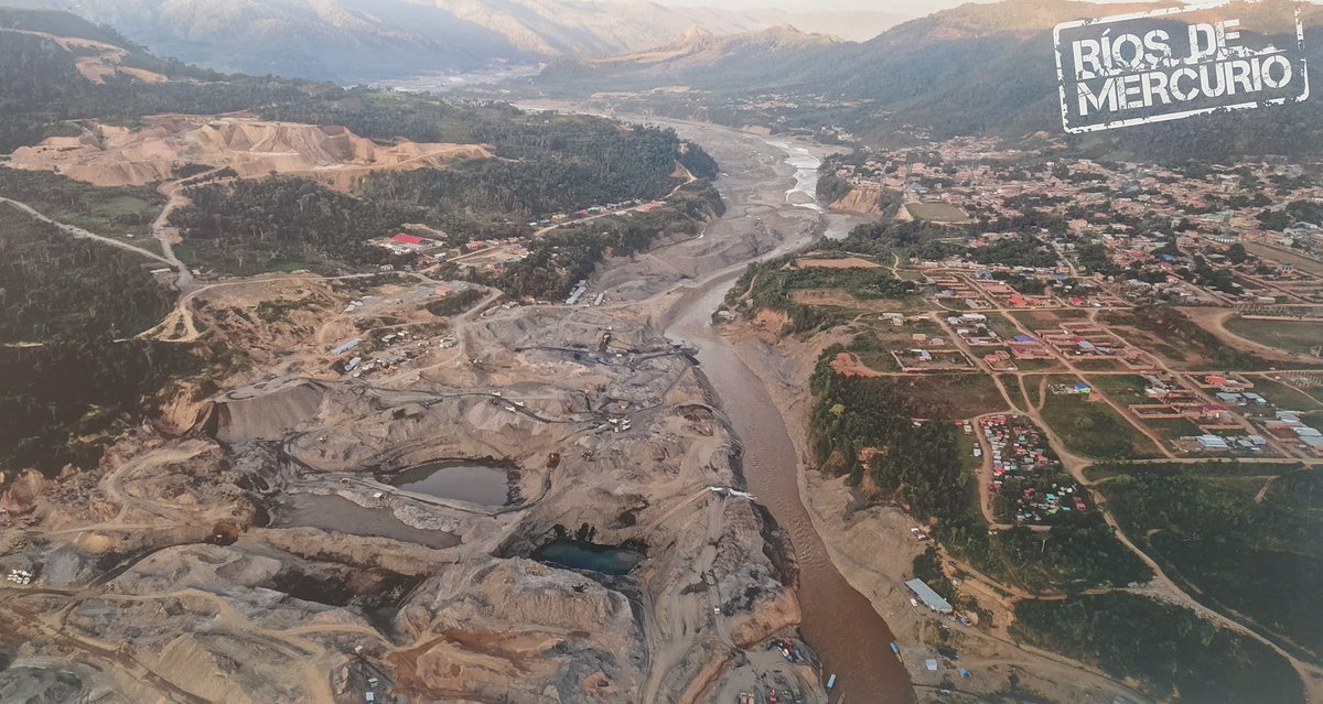 db_beaulieu's tweet photo. Shocking images of the tremendous scale of environmental destruction being wrought by gold mining in #Bolivia #Amazonia, in the mega-biodiverse #Madidi National Park, poisoning rivers and #IndigenousPeoples with mercury. Via @alexvillca @cedib_com https://t.co/fkAzXvyuXY