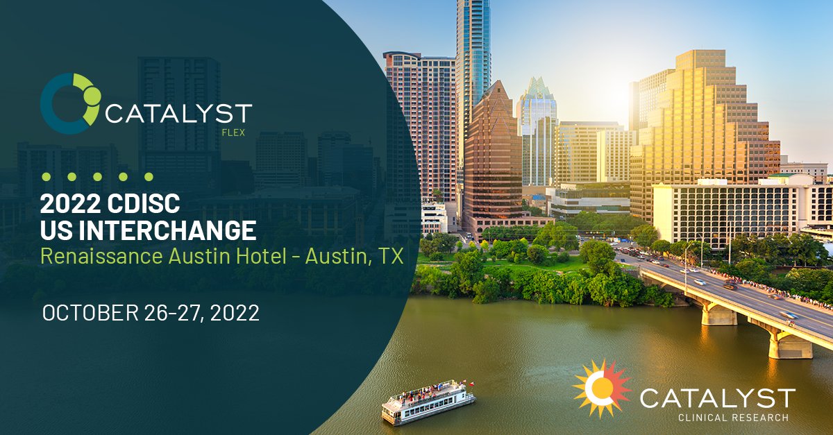 Catalyst_Flex's tweet photo. #ConnectWithCatalyst next week at the @CDISC US Interchange! Stop by booth #11 to learn how our extensive experience in converting raw data to data standards can help you improve the likelihood of successful submissions. Learn more or schedule a meeting: https://t.co/XTXH6ME05M https://t.co/SP8Qrwbxqe