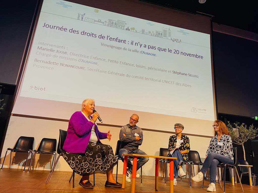 Biot a l'honneur de recevoir la première rencontre régionale UNICEF PACA-Corse des communes labellisées "Ville Amie des Enfants. 
Plus de 100 participants venus de 24 communes pour partager leurs actions et leurs expériences autour d'un thème essentiel : les enfants !