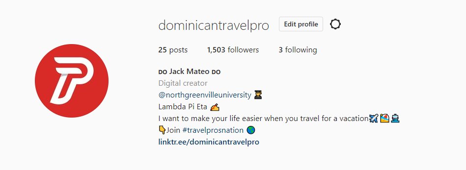 dotravelpro's tweet photo. Another Milestone! ๐ฅ๐๐
We reached 1,500 followers on our @instagram account. ๐โ
Thanks to all of those that made this happen. ๐ค๐
Let's keep it going #travelprosnation
@JairoMateoRD #dominicantravelpro #travelpros #jackmateo https://t.co/zEt9ltL23L