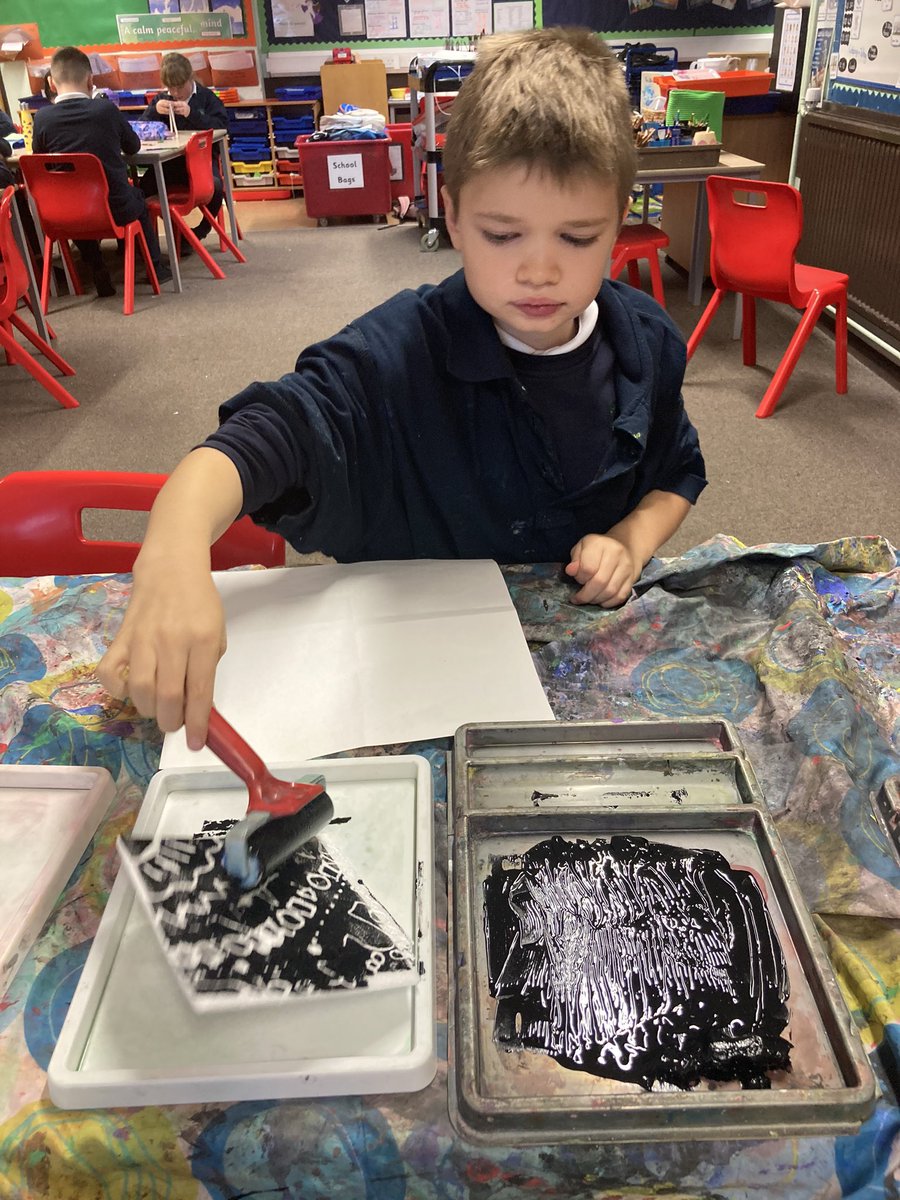 Primary 4 loved seeing the effect of using their printing skills to transfer their rangoli patterns onto colourful backgrounds! <a href="/MissMorrisCPS/">Primary6B</a> <a href="/MrsFletcherCPS/">Primary 4A</a>