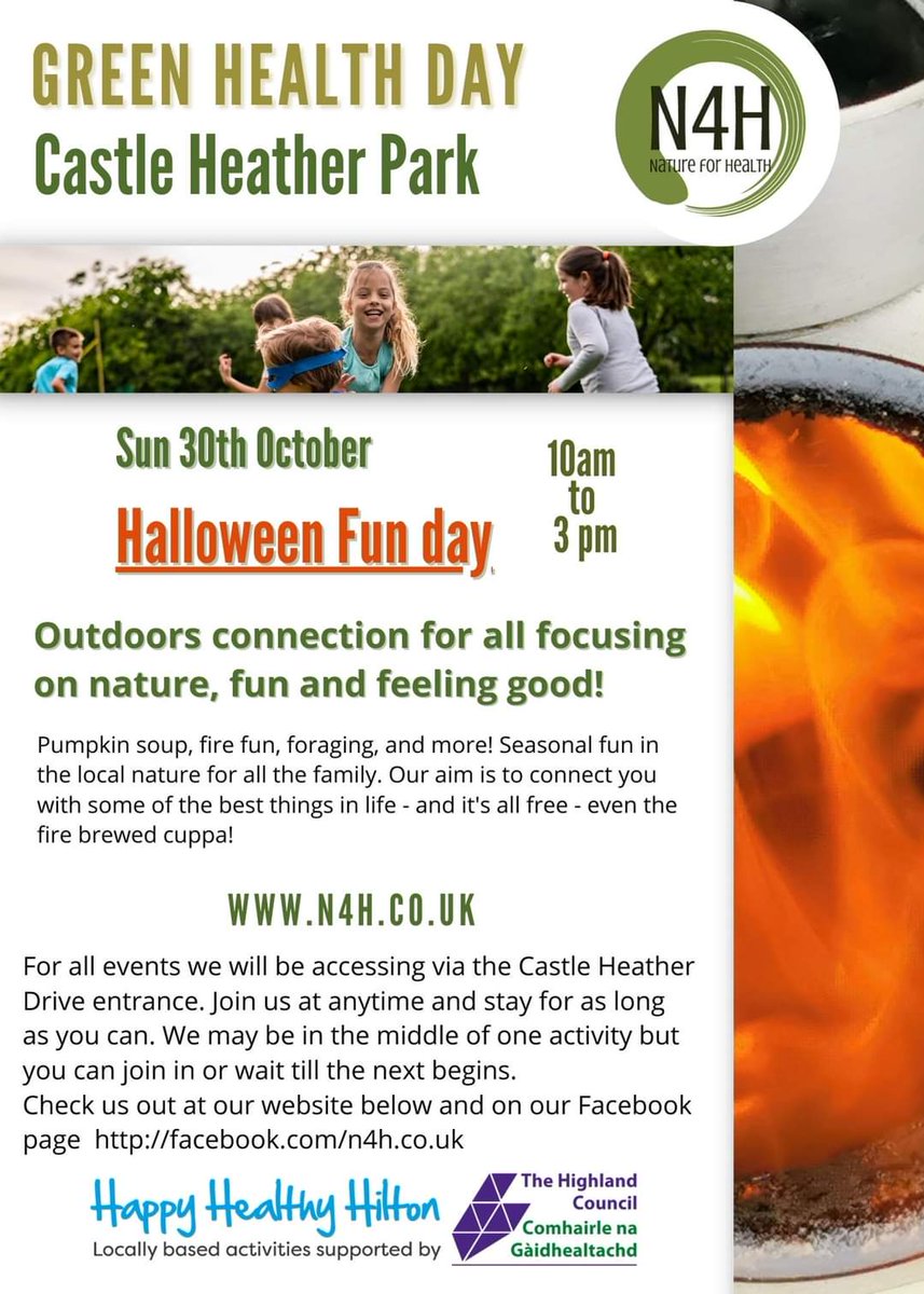 Healthy Halloween fun at Castle Heather Park, 30th October 10 til 3.