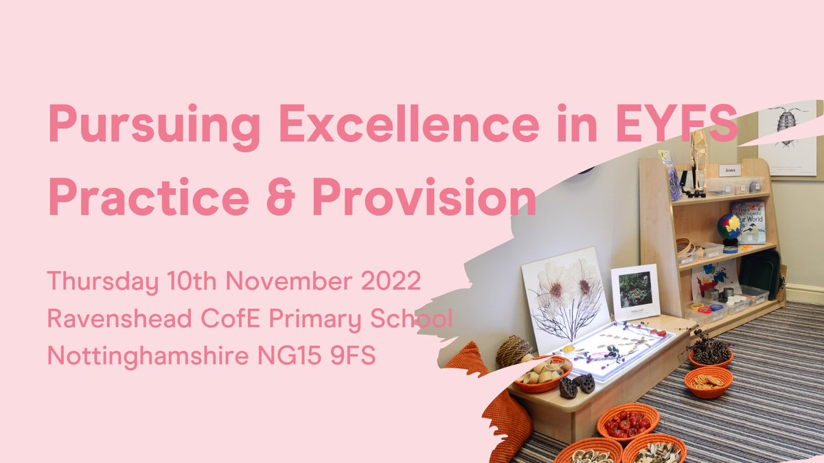 Engage with expert training and participate in a local school network for sharing practice, experiences and 
developments

Exploring Self-Regulation
£65.00 per person
1.45pm - 3.45pm
bit.ly/RavensheadSelf…

EYFS Tour &amp; Explore
Free
4.15pm - 5.00pm
bit.ly/RavensheadTour