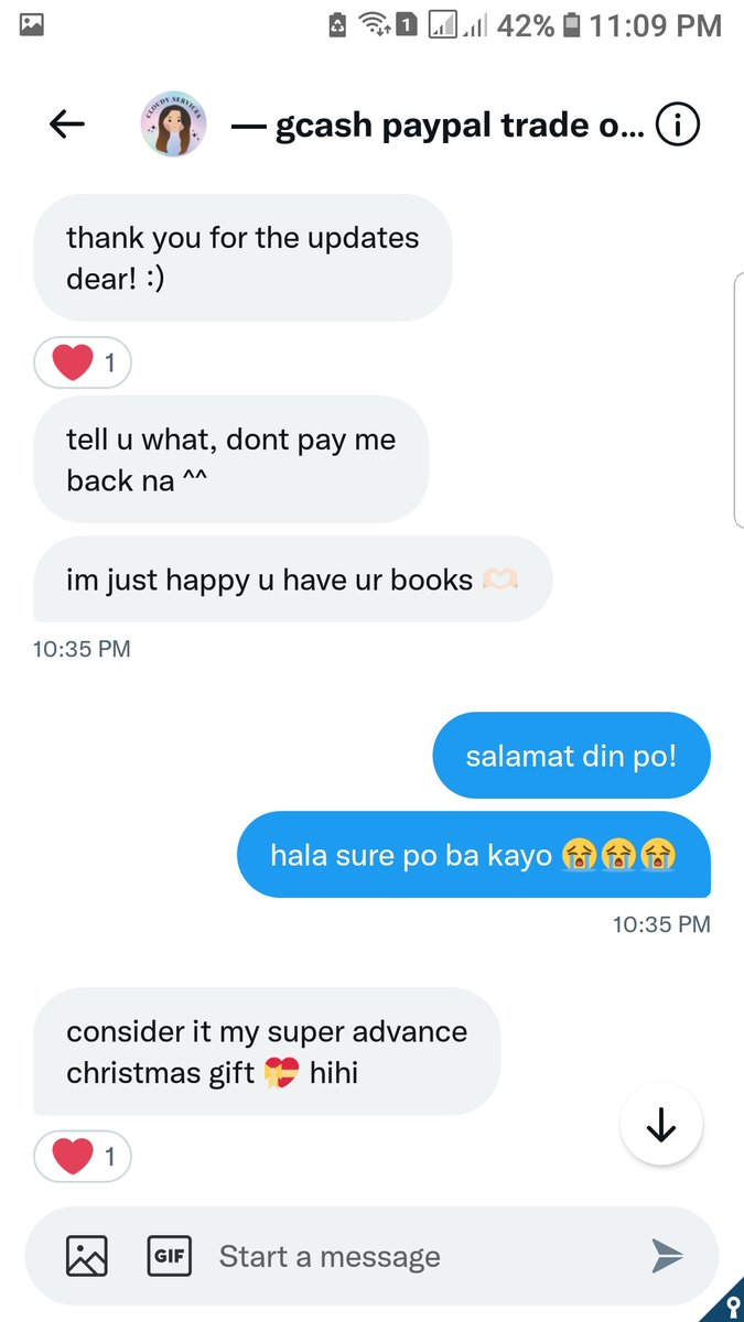 TaeHeecarts's tweet photo. Until now, I still can't believe it. I borrowed money from @cloudyservices_ to pay for my books and didn't expected when she told me na I don't need to pay for it anymore. ๐ญ๐ญ๐ญ
I am forever grateful for your gift and help po, Ate Cloudy! May God bless you more. ๐
#cloudyfied https://t.co/U4mUxuAlIk