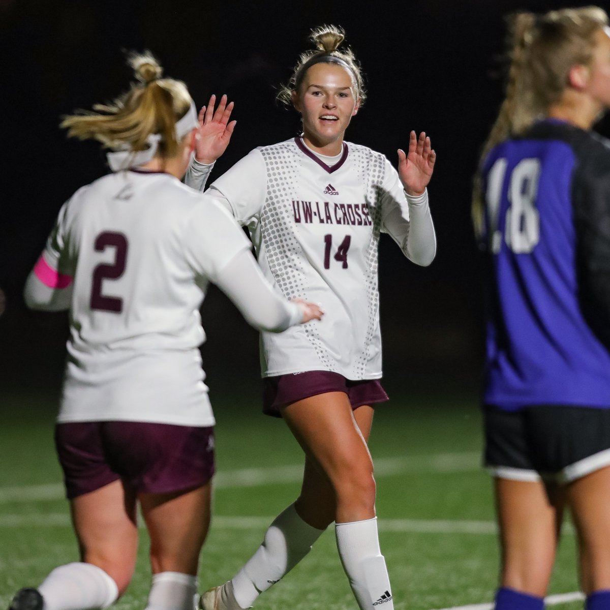 UWLAthletics's tweet photo. ICYMI: @UWL_Soccer Maggie Hernandez became the fourth player in school history to score four goals in a game in UWL's 7-0 win over Dubuque (Iowa) Wednesday night. Thanks to Damon Prestby for the photo. #SoarUWLEagles https://t.co/rNT3nXrLPn