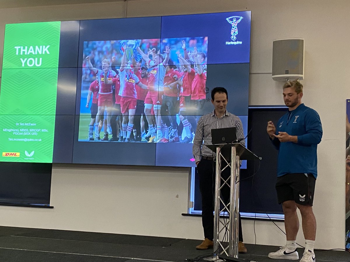 Thanks ⁦<a href="/TimMcEwen2/">Tim McEwen</a>⁩, #Will Evans and ⁦@AnniSeaborne⁩ for great presentation on Sports Dentistry ⁦<a href="/Harlequins/">Harlequins 🃏</a>⁩ ⁦<a href="/oralhealthsport/">Oral Health in Sport</a>⁩ ⁦<a href="/ucleastman/">UCL Eastman</a>⁩ ⁦<a href="/TheISEH/">The ISEH 🏃🏽‍♀️🏃‍♀️</a>⁩