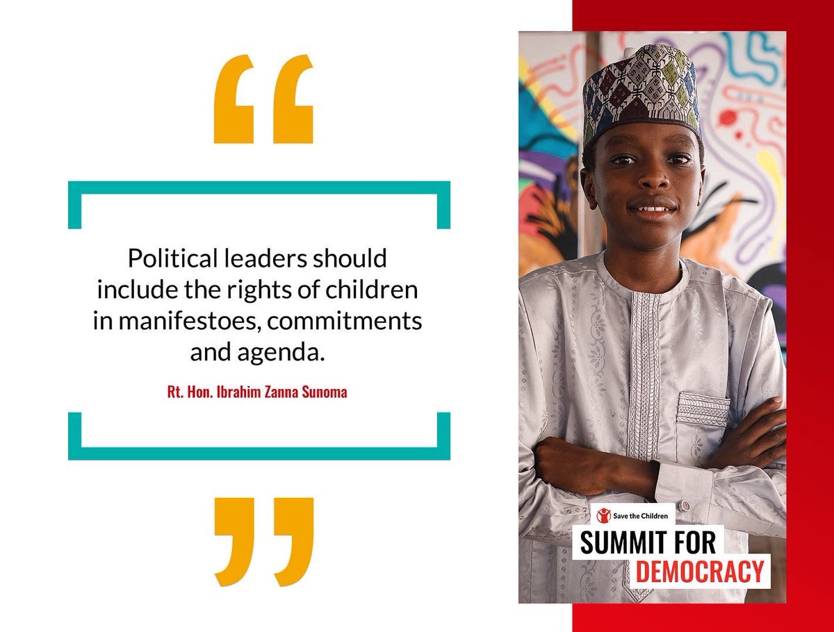 savechildrenNG's tweet photo. Today, different representatives from children parliaments made speeches at the Summit for Democracy. Here are some of their key quotes https://t.co/ts3xnIFgan