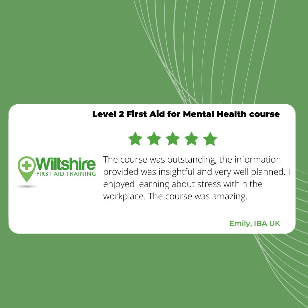 wiltfirstaid's tweet photo. Our #Mental #Health course is growing month in month out, so it's always nice to hear we're doing a good job!
Thank you, Emilyย ๐
#wiltshirefirstaid #firstaidtraining #trainingcourses #safetycourses #training #courses #firstaidtrainer #traininginstructors #elearningcourses https://t.co/w5xMwJuf3i