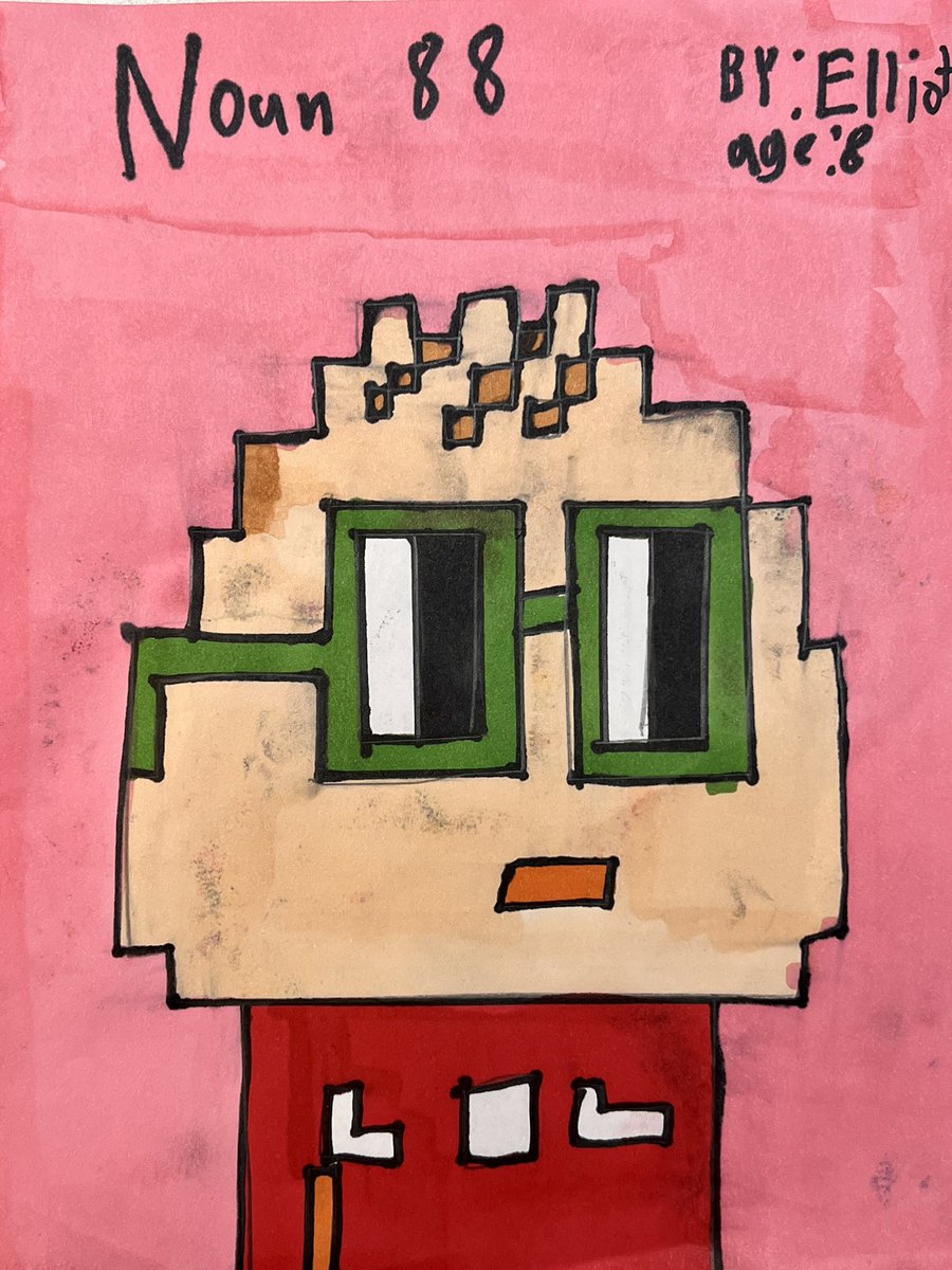 LeadInk_io's tweet photo. Here is my Noun from day 18. - Elliot, age 8. #NFTInktober @NFTInktober @nounsdao https://t.co/weSw7RnzZp