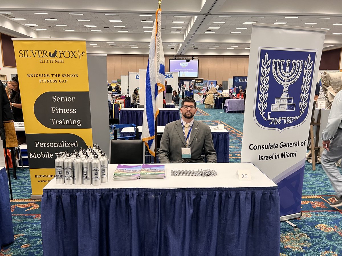 ElbazStarinsky's tweet photo. @IsraelinMiami at #FITCE. Promoting business between@israel and @BrowardCounty. https://t.co/NXkAXdbCxa