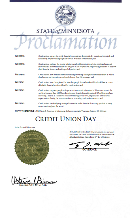 Happy International Credit Union Day! Minn. Gov Tim Walz has proclaimed today as "Credit Union Day in Minnesota." ICU Day highlights the many ways that credit unions across the world help members improve their financial health and well-being. #ICUDay

mncun.org/the-pulse/inte…