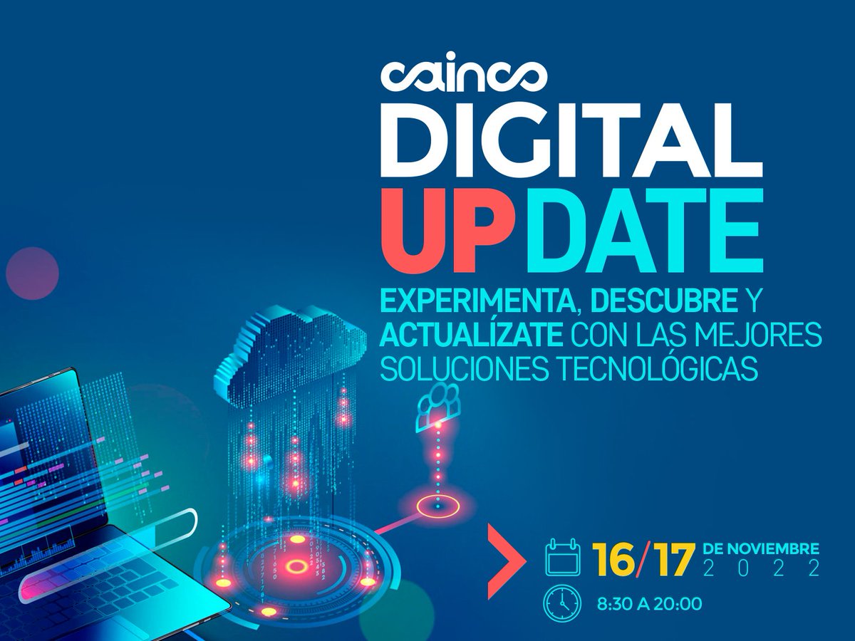 💻𝗗𝗜𝗚𝗜𝗧𝗔𝗟 𝗨𝗣 𝗗𝗔𝗧𝗘 
El evento especializado en soluciones digitales para todo tipo y tamaño de empresas.
📆16 y 17 de noviembre de 8:00 a 20:00hrs.
❓Más info: foros@cainco.org.bo 
📲WhatsApp: wa.me/59177300920
#CAINCO #DigitalUpDate