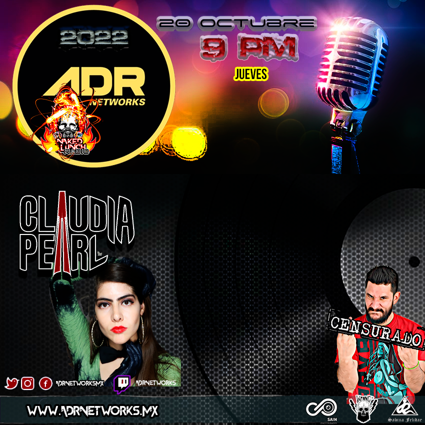 nakedlunchgr's tweet photo. Jueves 20 de octubre #9pm por @adrnetworksmx #programa31 vamos a tener un programa muy #bga, en vivo la talentosa @claw2802 con su #metalcabaret, nos platicará de sus planes, sus logros y lo que sigue con su música (9 pm) por las redes de #ADR #Programon #stayfkntuned https://t.co/KOzDkayH9m