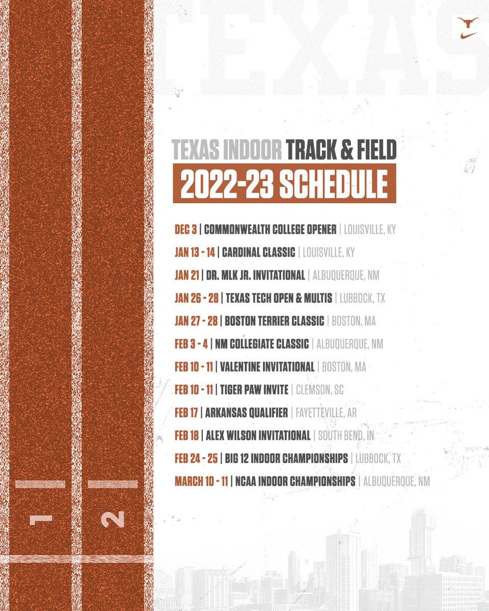 TexasTFXC's tweet photo. Indoor was fun last year... Can't wait for y'all to see what's coming this season 🤘

Lock these dates in for a show! https://t.co/zeT2BV0FoI
