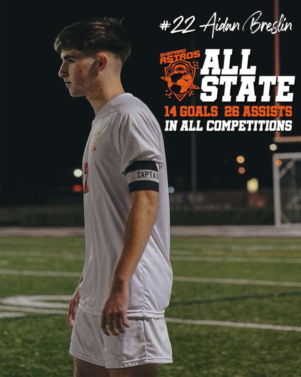 Shepardsoccer's tweet photo. We have some players to recognize after what has been a great season for Shepard soccer! 

Congratulations to Aidan Breslin on earning All-State honors! https://t.co/B0ZOWvAsOl
